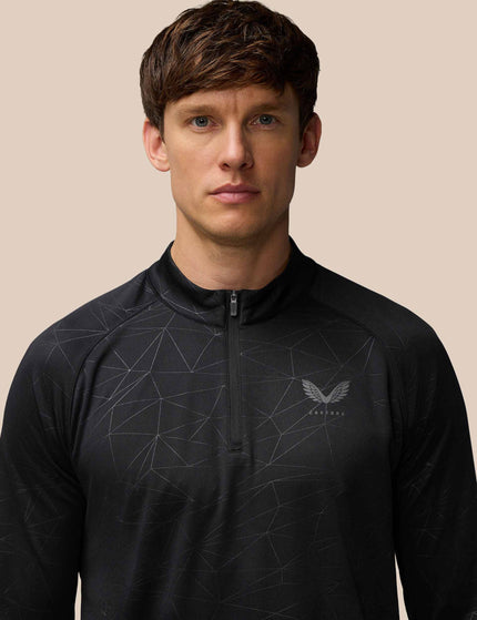 Castore Aop 1/4 Zip Longsleeve Top - Black/Gunmetalimages3- The Sports Edit