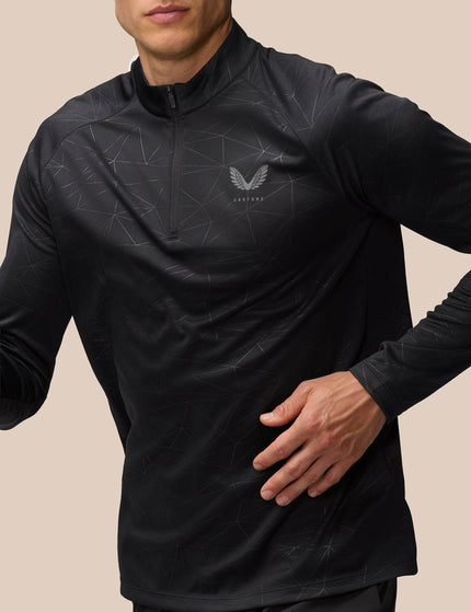Castore Aop 1/4 Zip Longsleeve Top - Black/Gunmetalimages5- The Sports Edit