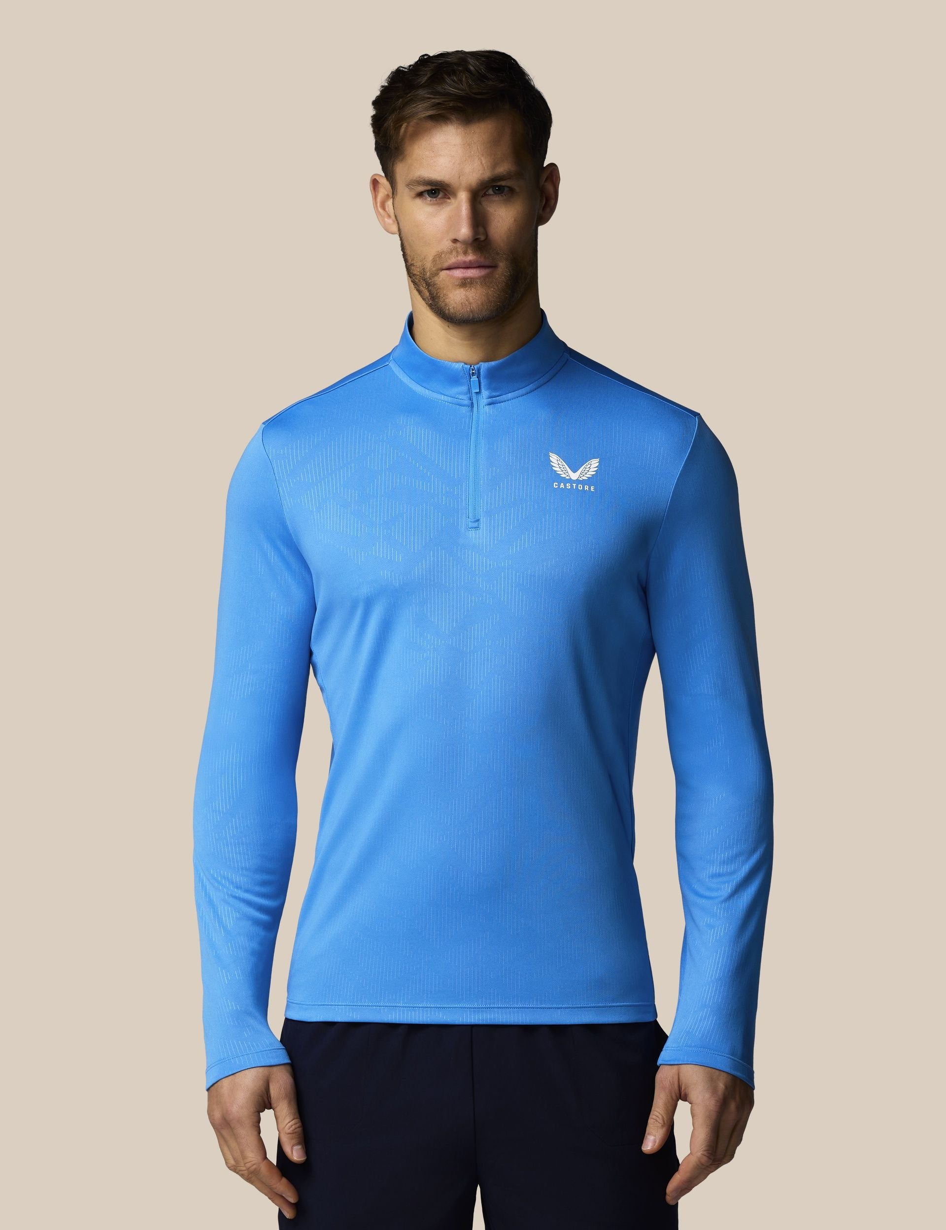 Adapt All Over Print Quarter Zip Long Sleeve Top