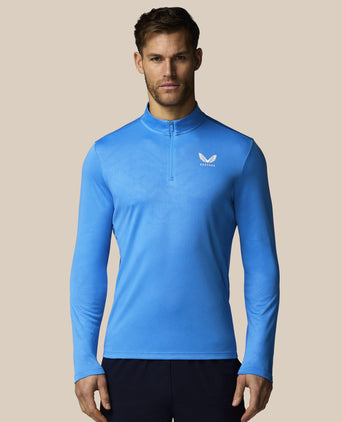 Adapt All-Over Print Quarter Zip Long Sleeve Top - Blue