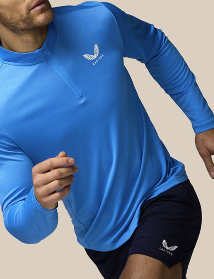 Castore Adapt All-Over Print Quarter Zip Long Sleeve Top - Blueimages4- The Sports Edit