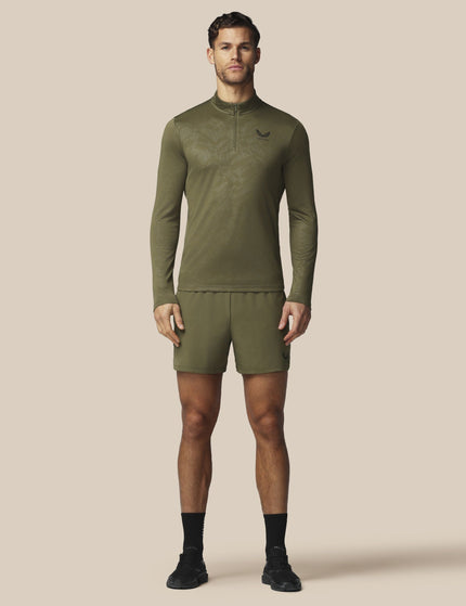 Castore Adapt All-Over Print Quarter Zip Long Sleeve Top - Ivy Greenimages3- The Sports Edit