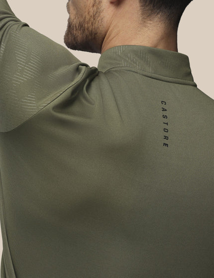 Castore Adapt All-Over Print Quarter Zip Long Sleeve Top - Ivy Greenimages4- The Sports Edit