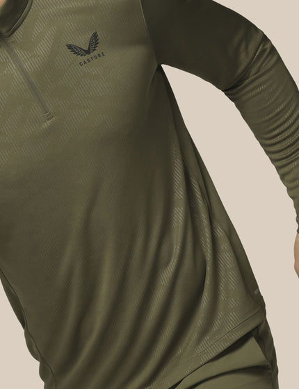Castore Adapt All-Over Print Quarter Zip Long Sleeve Top - Ivy Greenimages5- The Sports Edit