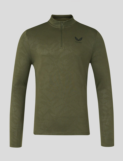 Castore Adapt All-Over Print Quarter Zip Long Sleeve Top - Ivy Greenimages6- The Sports Edit