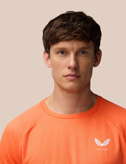 Castore Aop Short Sleeve T-Shirt - Bright Orange/Mid Greyimages3- The Sports Edit