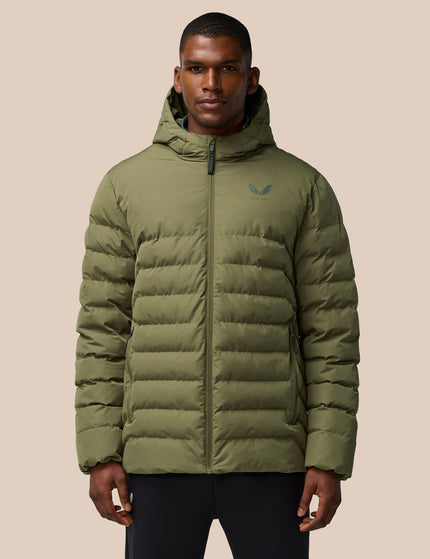 Castore Essential Lightweight Wadded Jacket - Ivy Green/Gunmetalimages1- The Sports Edit