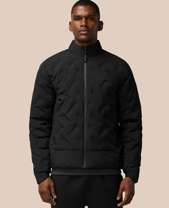 Lightweight Wadded Zip Jacket - Black/Black