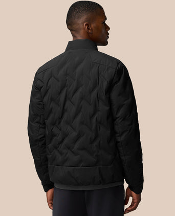 Lightweight Wadded Zip Jacket - Black/Black