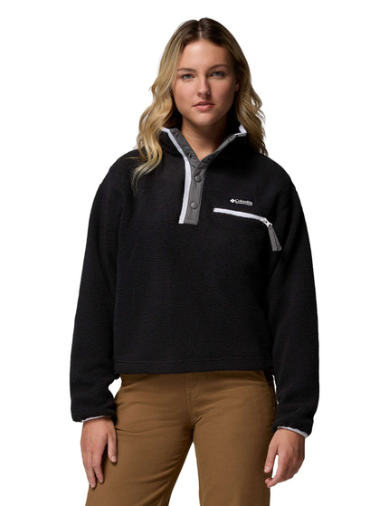 Helvetia II Cropped Sherpa Half Snap Fleece - Black