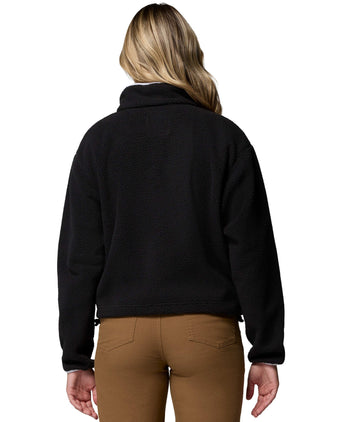 Helvetia II Cropped Sherpa Half Snap Fleece - Black