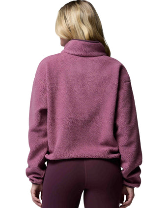 Helvetia II Cropped Sherpa Half Snap Fleece - Anitque Mauve/Mineral Pink