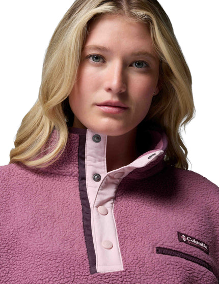 Columbia Helvetia II Cropped Sherpa Half Snap Fleece - Anitque Mauve/Mineral Pinkimages3- The Sports Edit