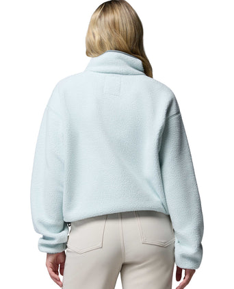 Helvetia II Cropped Sherpa Half Snap Fleece - Tea Light/Dark Stone