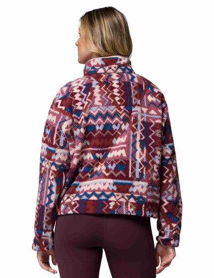 Columbia Helvetia II Cropped Sherpa Half Snap Printed Fleece - Antique Mauve/Geomiximages2- The Sports Edit