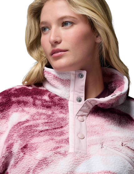Columbia Helvetia II Cropped Sherpa Half Snap Printed Fleece - Antique Mauve/Summitsimages3- The Sports Edit