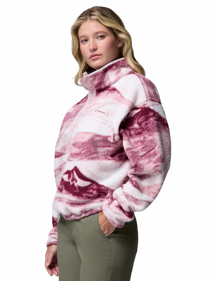 Columbia Helvetia II Cropped Sherpa Half Snap Printed Fleece - Antique Mauve/Summitsimages5- The Sports Edit