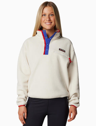 Helvetia II Cropped Sherpa Half Snap Fleece - Chalk