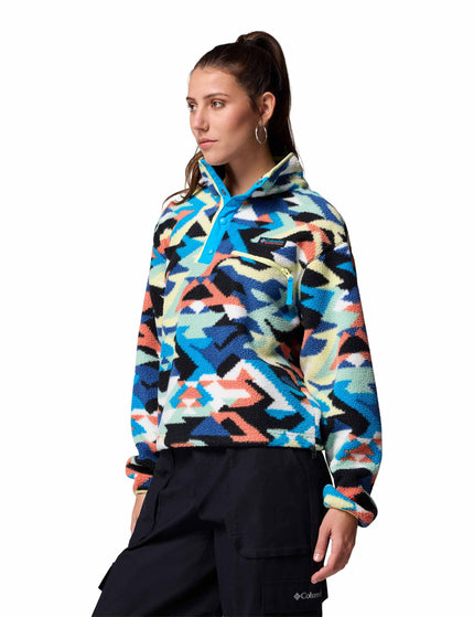 Columbia Helvetia II Cropped Sherpa Half Snap Printed Fleece - Compass Blue Reflections/Compass Blueimages2- The Sports Edit
