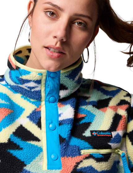 Columbia Helvetia II Cropped Sherpa Half Snap Printed Fleece - Compass Blue Reflections/Compass Blueimages5- The Sports Edit