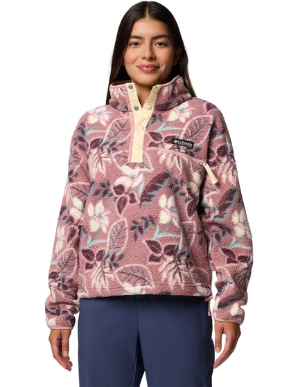 Columbia Helvetia II Cropped Sherpa Half Snap Printed Fleece - Fig Pasteled Multiimages1- The Sports Edit