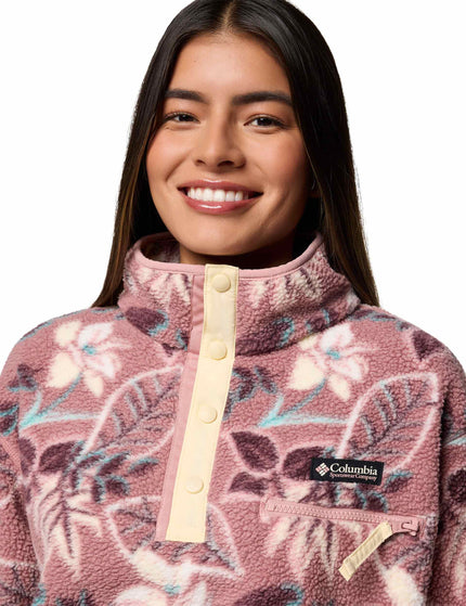 Columbia Helvetia II Cropped Sherpa Half Snap Printed Fleece - Fig Pasteled Multiimages3- The Sports Edit