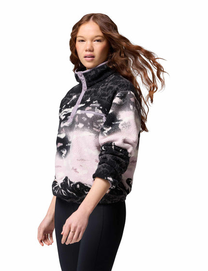 Columbia Helvetia II Cropped Sherpa Half Snap Printed Fleece - Shale Purple Sisters/Shale Purpleimages2- The Sports Edit