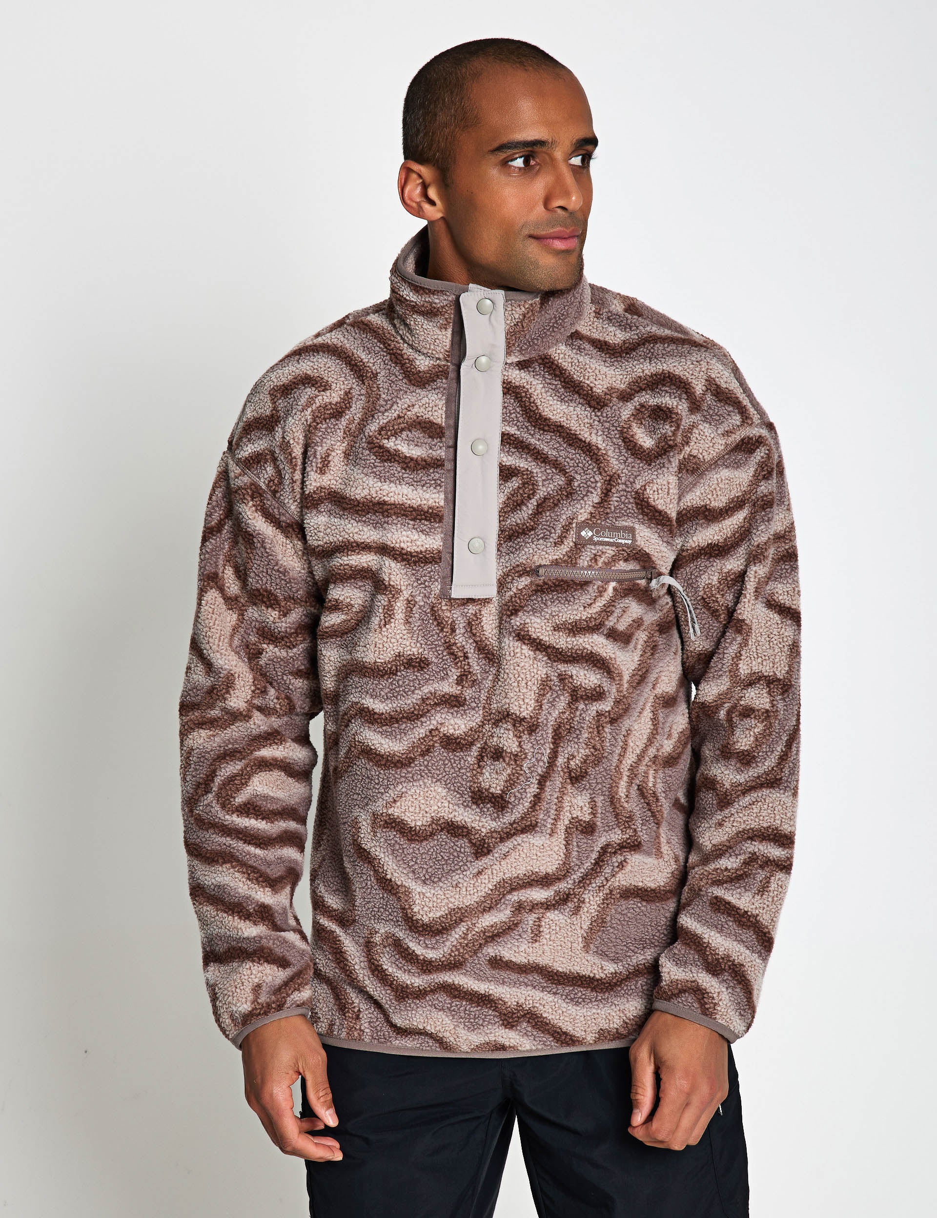 Helvetia II Printed Half Snap Fleece Iron Topglitch