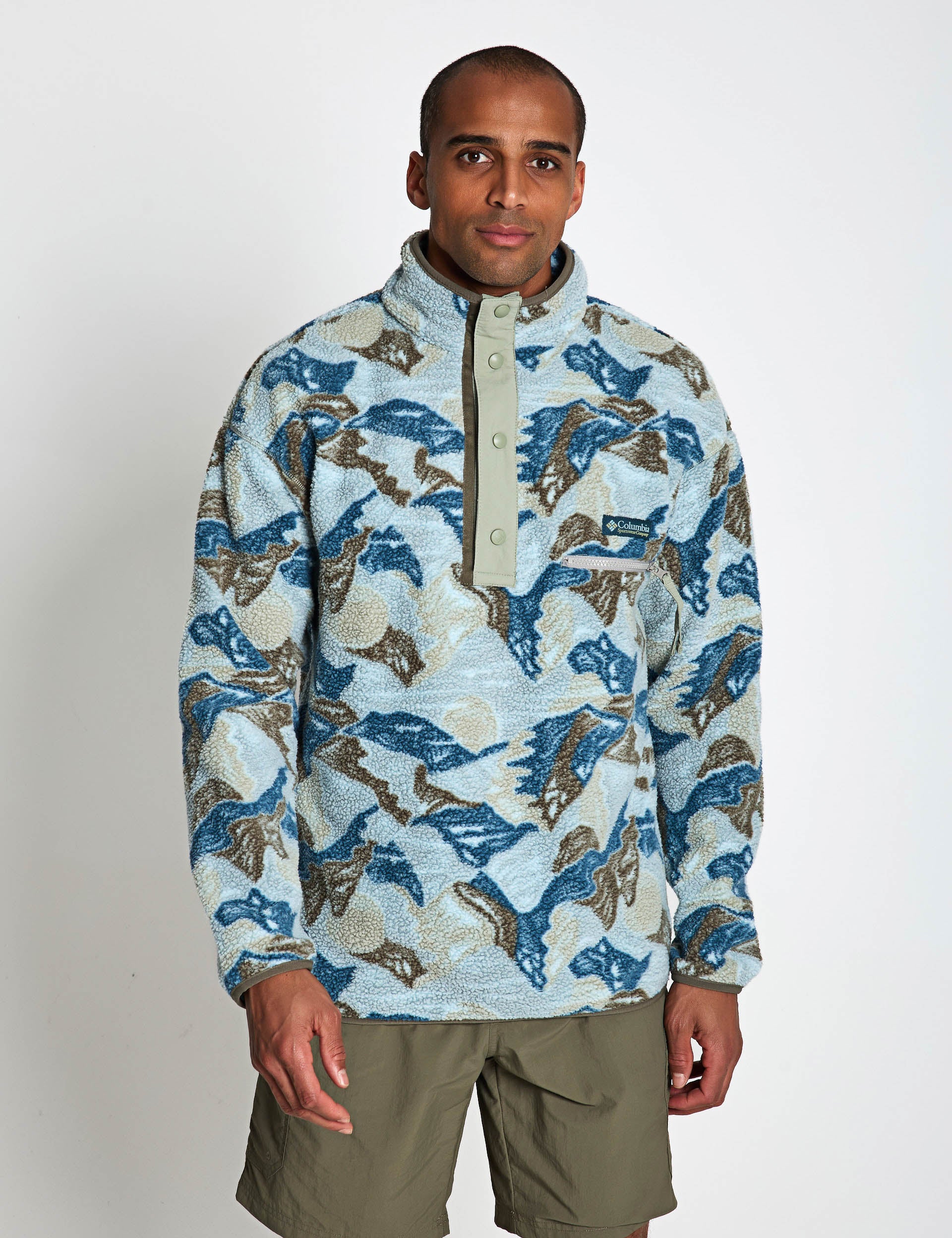 Helvetia II Printed Half Snap Fleece Safari Sunscapes