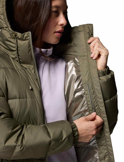 Columbia Pike Lake III Long Hooded Puffer Jacket - Stone Greenimages3- The Sports Edit