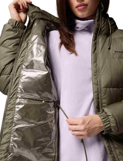 Columbia Pike Lake III Long Hooded Puffer Jacket - Stone Greenimages4- The Sports Edit