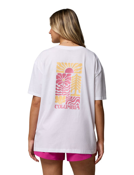 Columbia Rolling Bend Graphic Oversized T-Shirt - White/Floral Grooveimages2- The Sports Edit