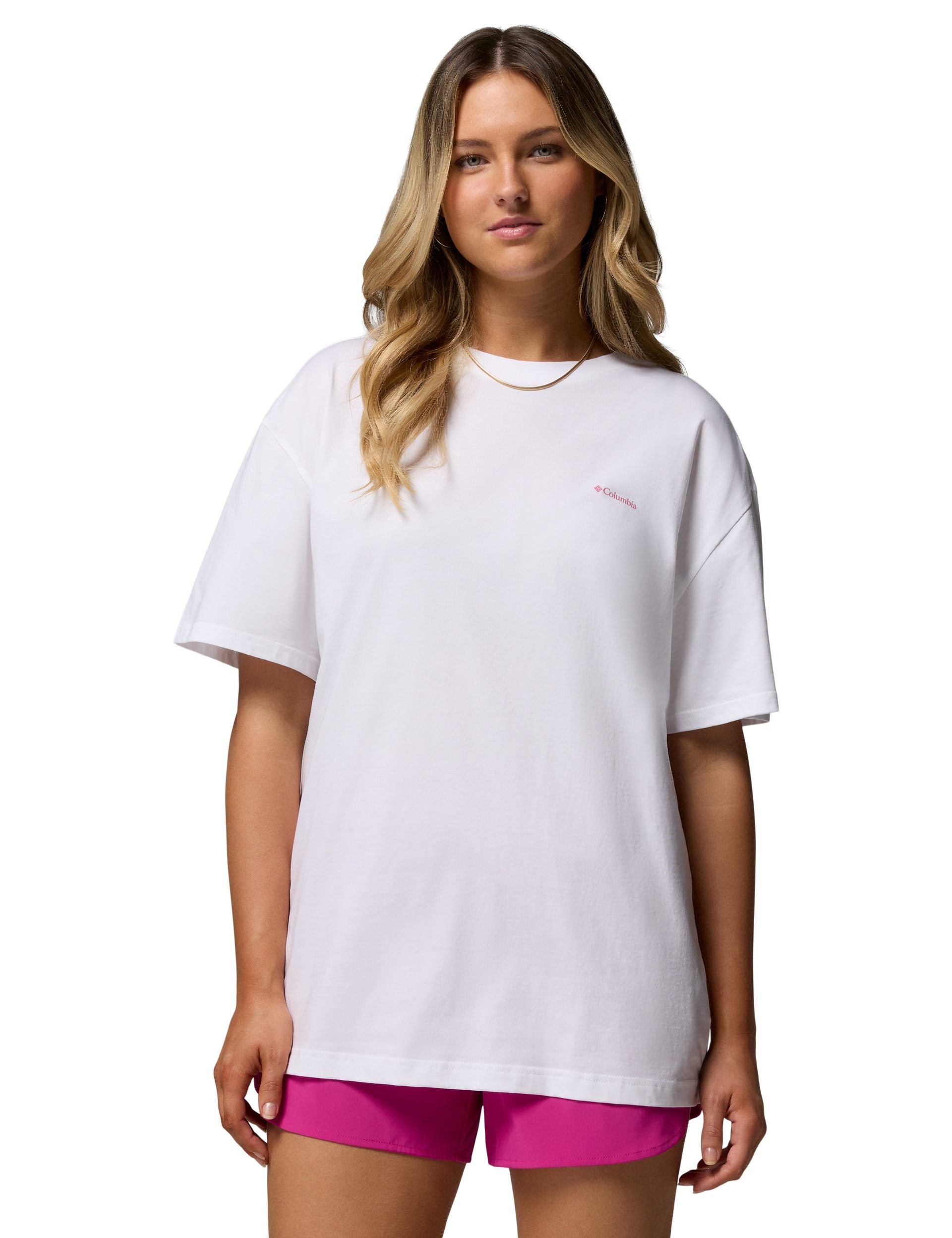 Rolling Bend Graphic Oversized T Shirt White Floral Groove
