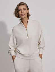 Varley | Davidson Sweat - Ivory Marl | The Sports Edit