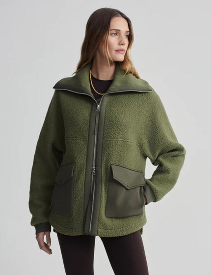 Varley Eleanor Patch Pocket Fleece - Winter Mossimages1- The Sports Edit