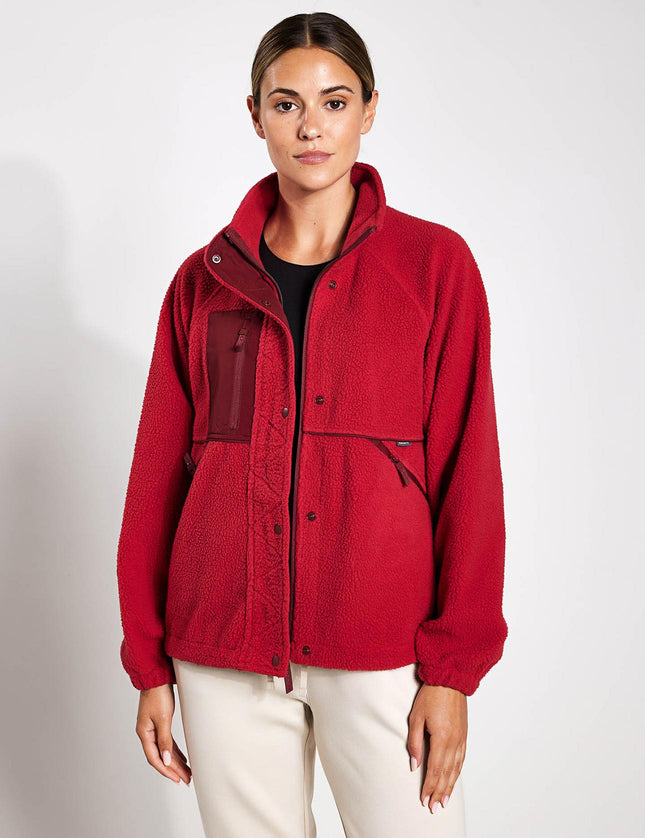 Goodmove Borg Zip-Up Fleece Cropped Jacket