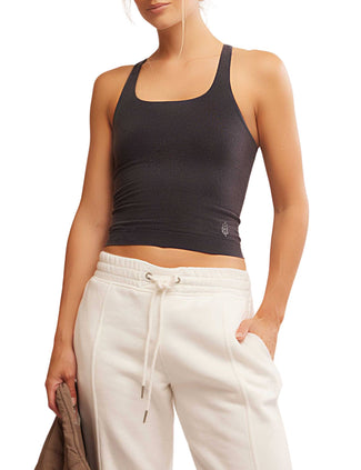 Go To Smooth Square Neck Cami - Washed Black