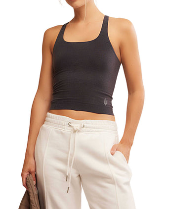 Go To Smooth Square Neck Cami - Washed Black