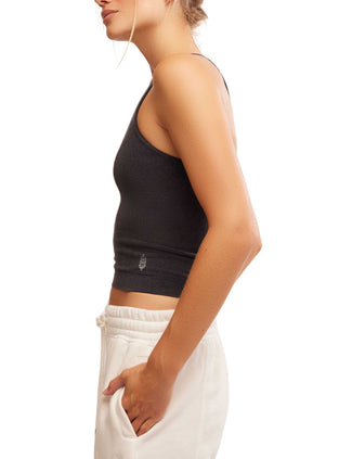 Go To Smooth Square Neck Cami - Washed Black