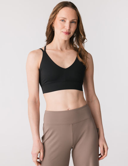 Girlfriend Collective Gigi Strappy Bra - Blackimages1- The Sports Edit