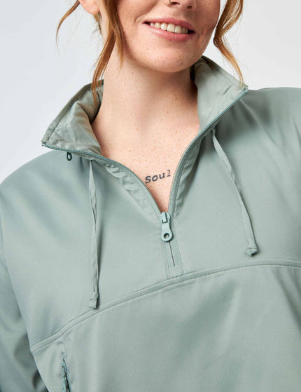 Girlfriend Collective Hummingbird Half Zip Windbreaker - Chinoiserieimages3- The Sports Edit