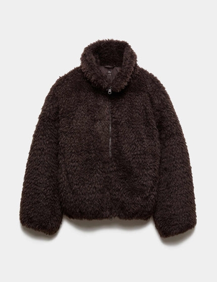 Goodmove Borg Half Zip Textured Funnel Neck Fleece Jacket - Bitter Chocolateimages6- The Sports Edit