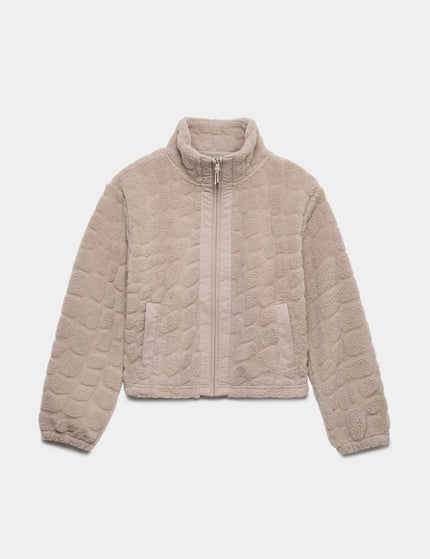 Goodmove Borg Textured Funnel Neck Fleece Jacket - Puttyimages7- The Sports Edit