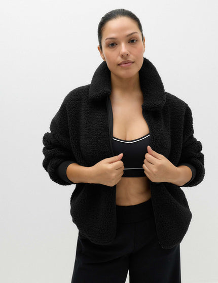 Goodmove Borg Zip Up Funnel Neck Fleece Jacket - Blackimages5- The Sports Edit