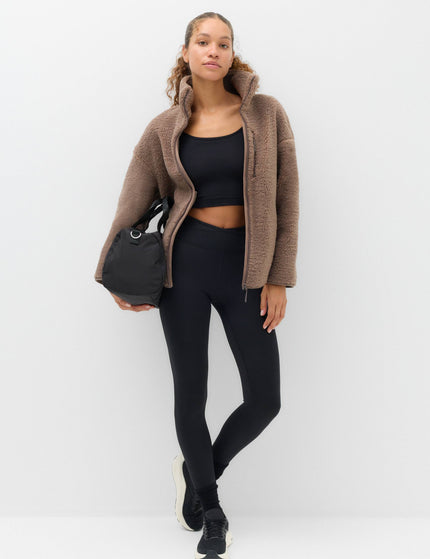 Goodmove Borg Zip Up Longline Fleece Jacket - Soft Brownimages4- The Sports Edit