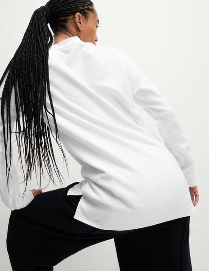Goodmove Cotton Rich Brushed Longline Sweatshirt - Whiteimages2- The Sports Edit