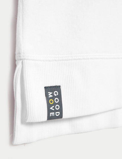 Goodmove Cotton Rich Brushed Longline Sweatshirt - Whiteimages4- The Sports Edit