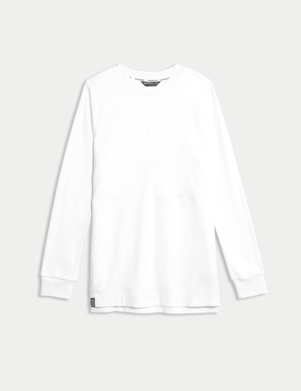 Goodmove Cotton Rich Brushed Longline Sweatshirt - Whiteimages5- The Sports Edit