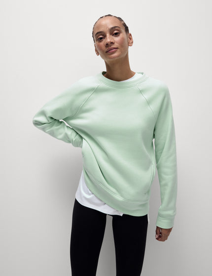 Goodmove Cotton Rich Crew Neck Sweatshirt - Light Greenimages1- The Sports Edit