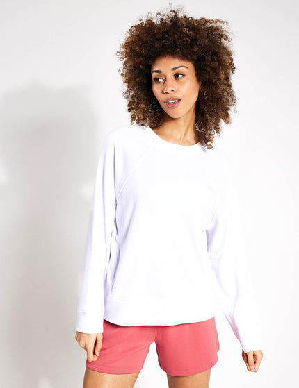 Goodmove Cotton Rich Crew Neck Sweatshirt - Whiteimages1- The Sports Edit